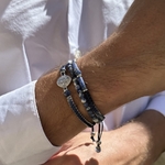 Bracelet-homme-triple-tendance-sodalite-pierre-naturelle-creation-sud-de -France-amulette