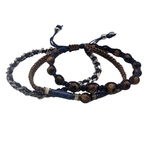 Bracelet-Hugo-homme-triple-marron-bleu-oeildetigre-sodalite