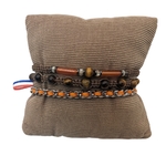Bracelet-homme-marron-orange-pierre-hugo-chaine-maillon-gourmette