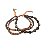 Bracelet-triple-chaîne-orange-homme-pierre-cornaline