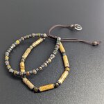Bracelet-homme-double-jaspe paysage-hematite-perles-facettes