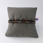 Paolo-jaspe-multicolore-bracelet-double-oeil de fer