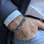Bracelet-homme-pierre-naturelle-sodalite -double rang-bleu