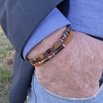 Bracelet grenat oeil de tigre artisanat français bracelet collection prestige