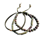 Bracelet -triple-doré -homme -jaspe-sang de dragon-bracelet Marcien-Auris