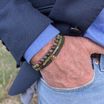 Bracelet élégant pour homme-bijou en pierres naturelles sang de dragon aventurine