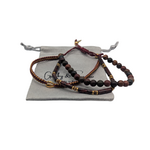 Bracelet Marcien trois rangs jaspe rouge arisanat français