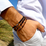 Bracelet homme protection médaille saint Benoit doré