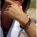 bracelet homme pierre agate trois rang