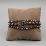 Bracelet homme pierre naturelle agate fossile