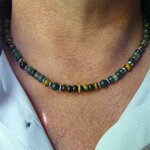 Collier homme pierre tour de cou oeil de tigre