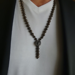Collier homme sautoir pierre jaspe