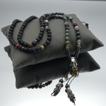 Sautoir Mala homme pierre pendentif Ganesh