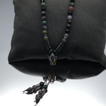 Collier homme Mala pierre agate pendentif Ganesh