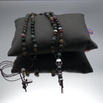 collier homme pierre pendentif rock tête de mort acier inoxydable