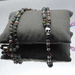Collier homme  Mala  pierre pendentif tête de mort