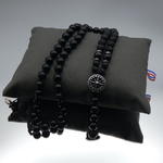 Mala sautoir homme pierre obsidienne