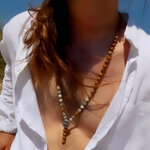 collier long homme pierre pendentif rose des vents