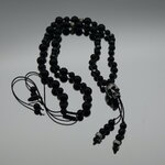 Collier homme pierre obsidienne  pendentif crâne
