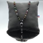 sautoir homme pendentif crâne pierre naturelle agate
