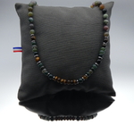 Collier homme Heishi pierre oeil de tigre agate
