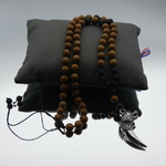 Collier homme pierre de jaspe et lave