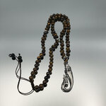 collier long homme pierre naturelle oeil de tigre