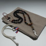 collier homme pierre de jaspe et pendentif dent