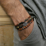 Bracelet homme pierre oeil de tigre jaspe