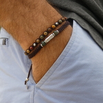Bracelet homme  jaspe multicolore