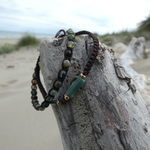 Bracelet deux rangs homme pierre agate