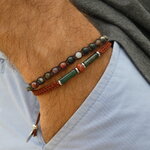 bracelet homme  jaspe et agate argenté