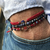 Bracelet homme de protection pierre amulette rouge et bleu
