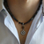 collier homme tour de cou pierre oeil de tigre pendentif hématite