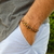 Bracelet homme deux rangs oeil de tigre taureau
