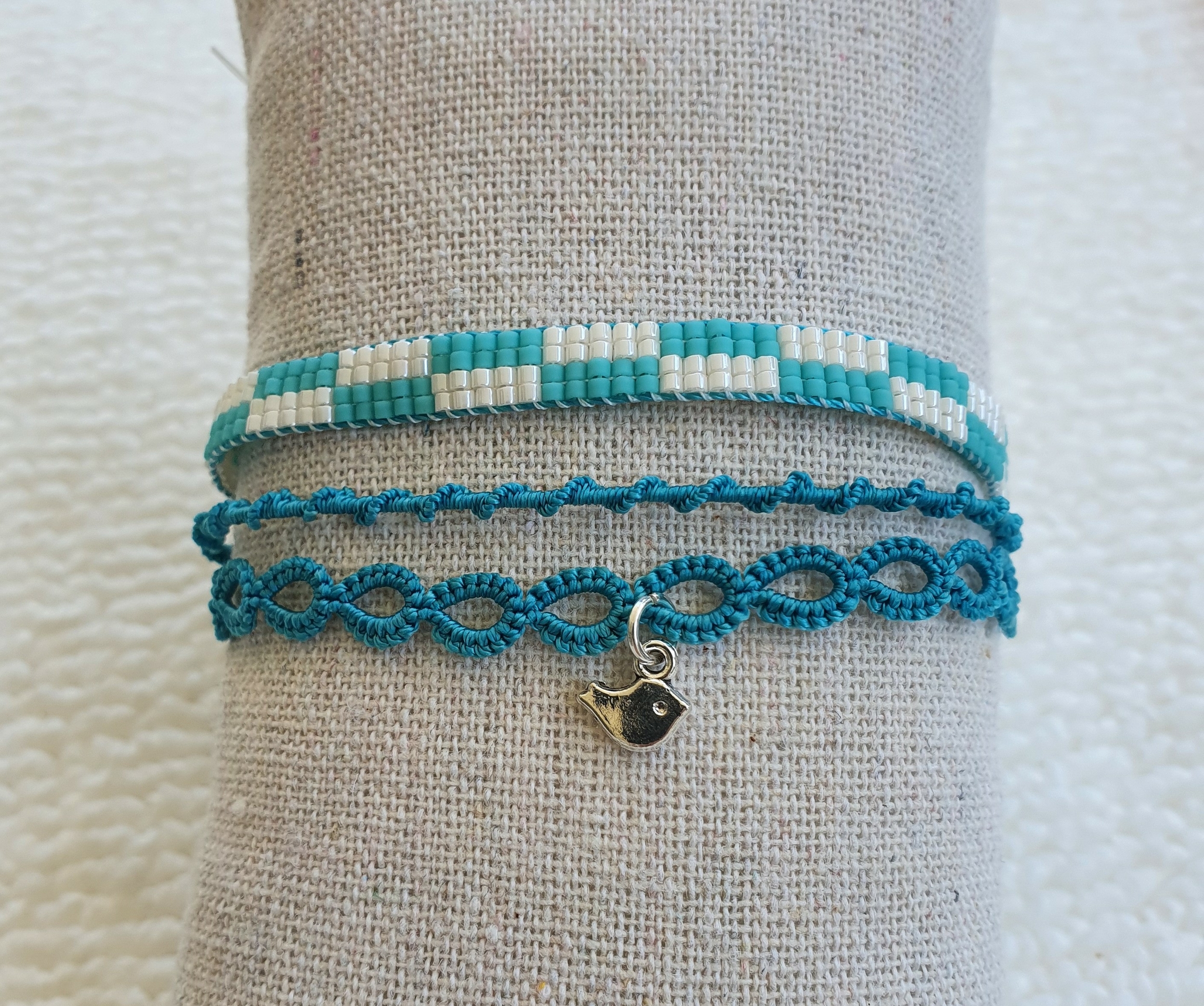 bracelet 3 rangs EGUZKIA Turquoise foncé