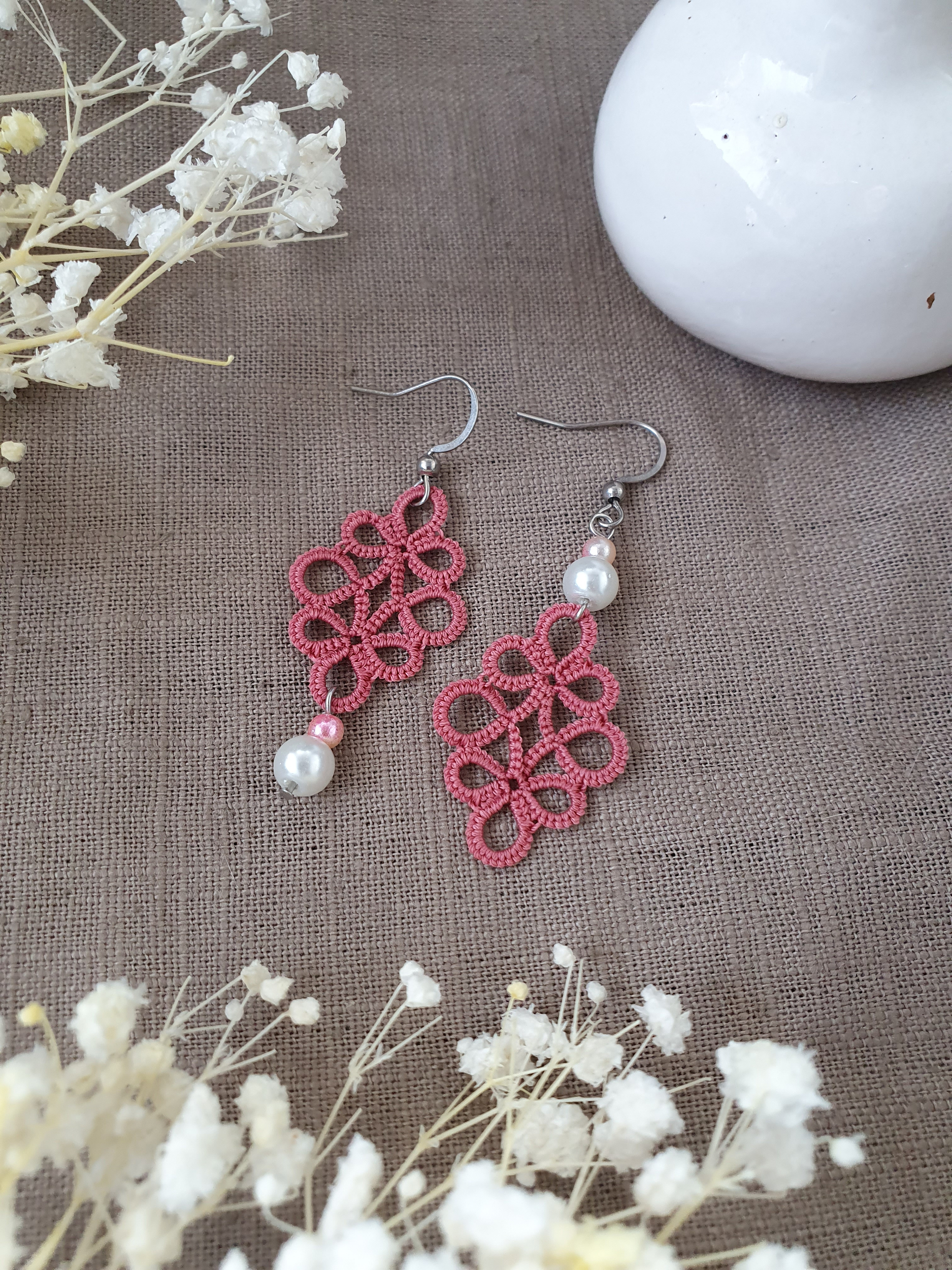 Boucles MIA de SO Frivole rose antique