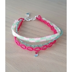 bracelet 3 rangs EGUZKIA Fuschia