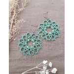 Boucles NAHIA perles de verre de SO Frivole Menthe