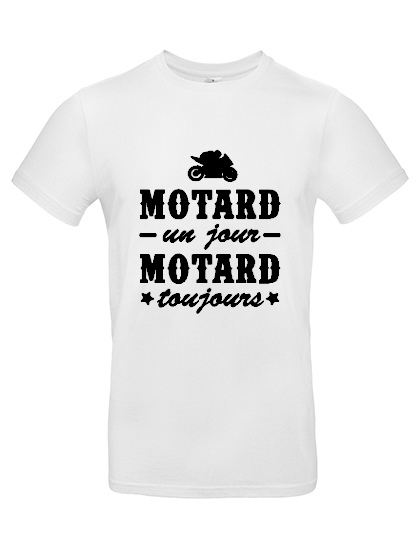 T-shirt homme Motard un jour - blanc