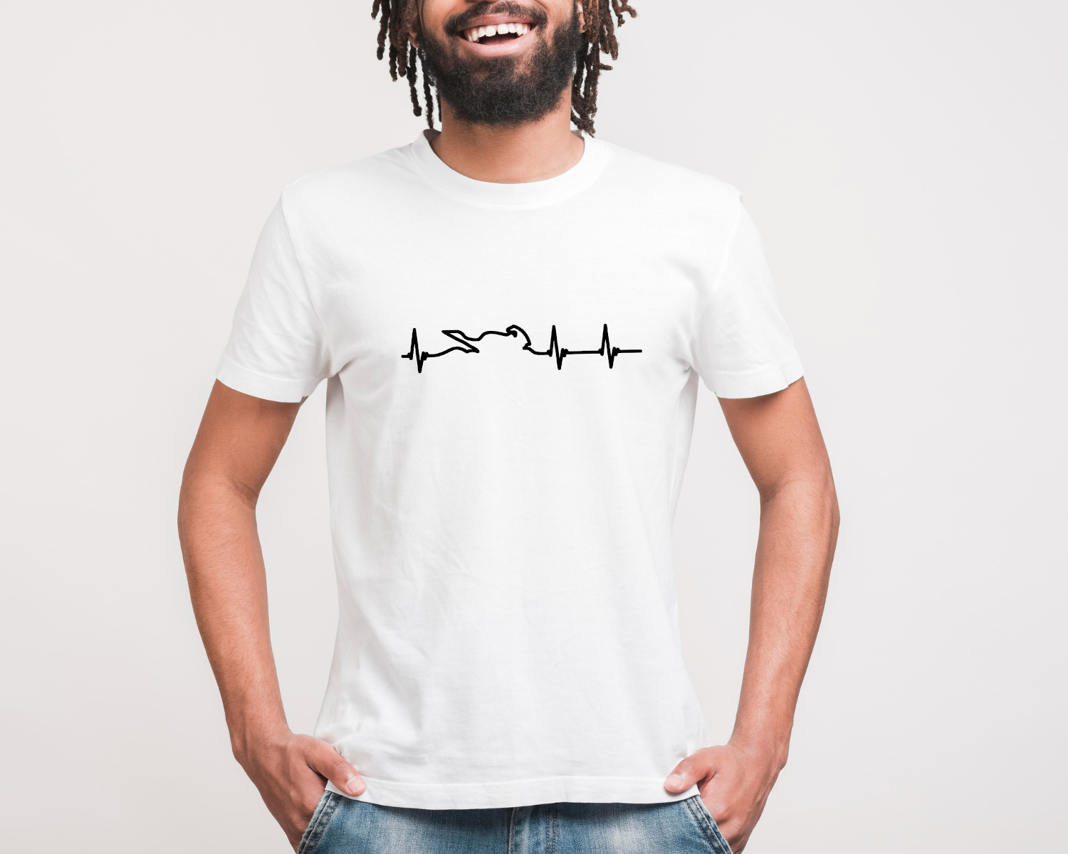 T-shirt battement de coeur sportive blanc