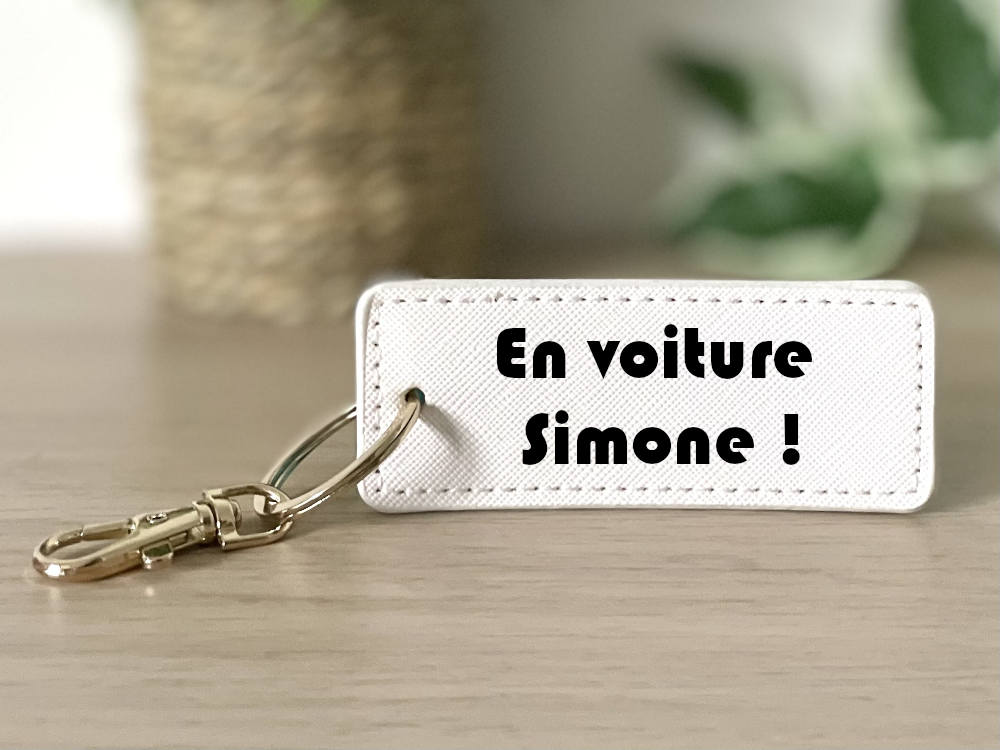 Porte clé En voiture Simone blanc