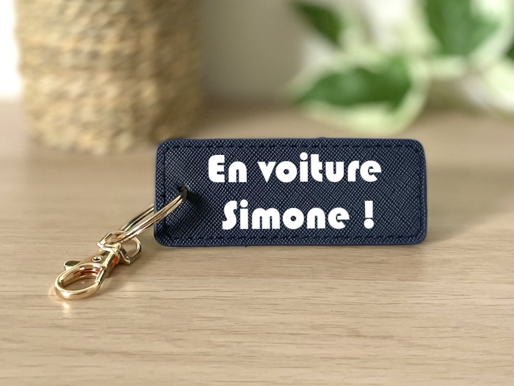 Porte clé En voiture Simone bleu