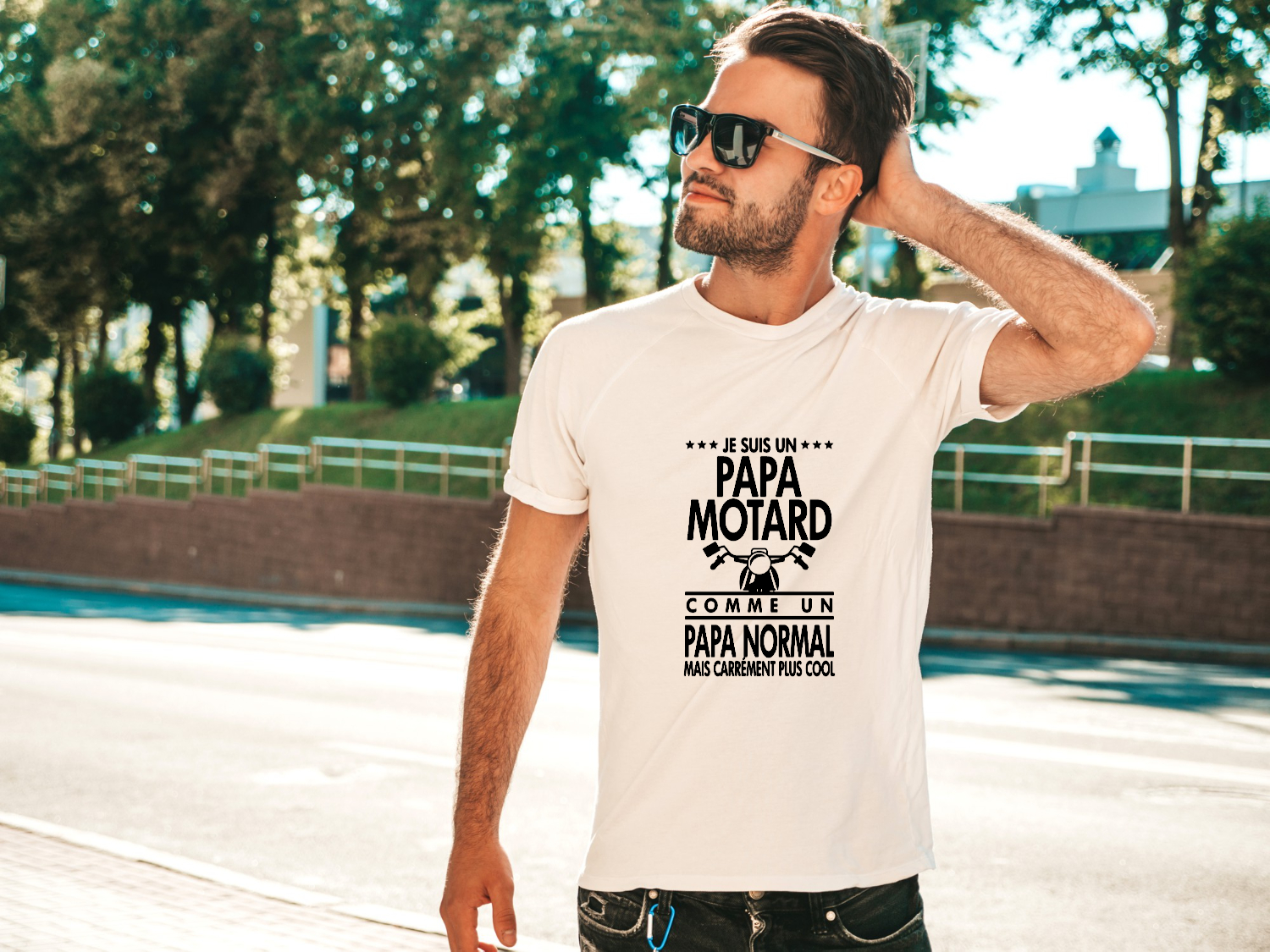 T-shirt Papa motard