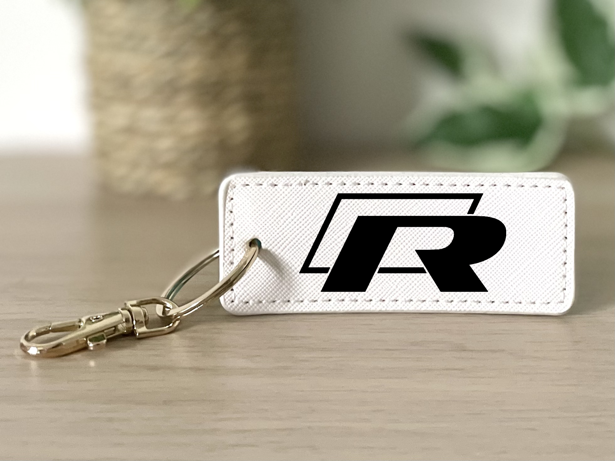 Porte clés R blanc