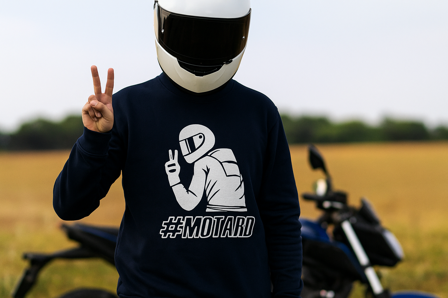 Sweat #Motard porté
