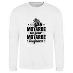 Sweat blanc Motarde un jour