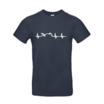 T-shirt homme bleu Battement de coeur sportive