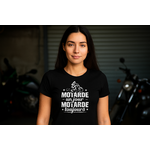 T-shirt femme noir motarde un jour