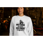 Sweat blanc Motarde un jour motarde toujours